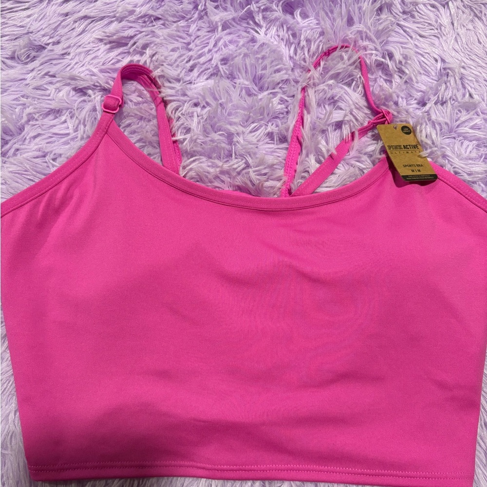 PINK Victoria's Secret Bright Pink Seamless Sports Bra Crop